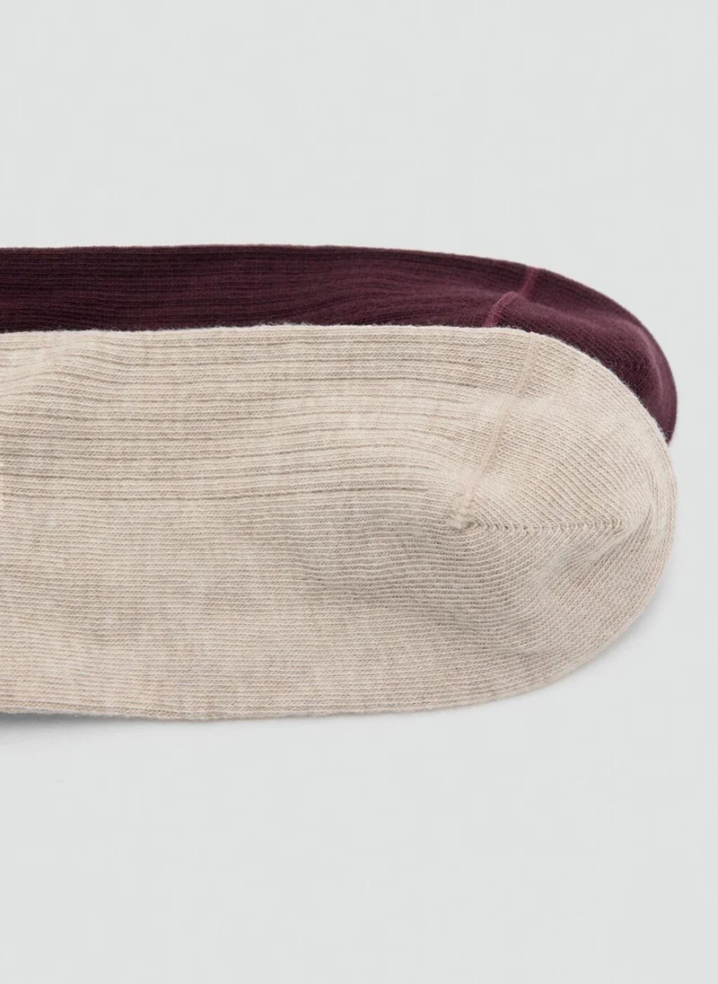 MANGO Pack of 2 ribbed cotton socks